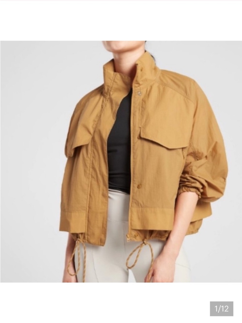 Athleta Mustard Yellow Canopy Parachute Jacket